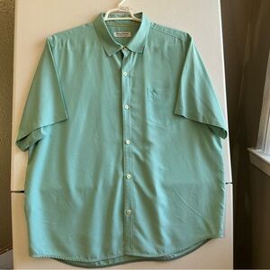 Tommy Bahama Men's Coconut Point Micro Check Camp Shirt,Castaway Green, XXXL/TTG